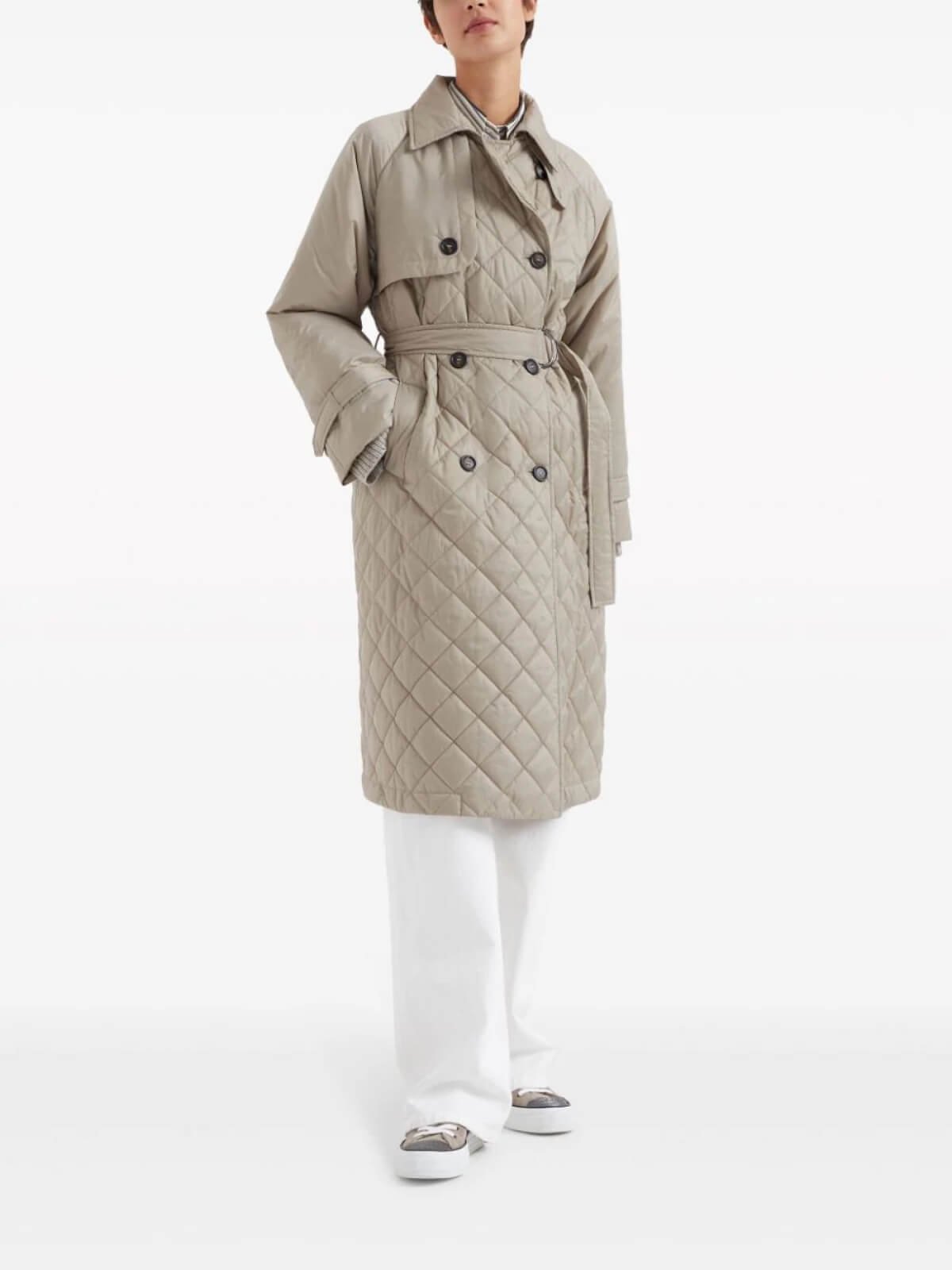 Belted Quilted Trench Coat - Image 3